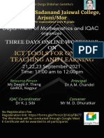 Brochure of 3 Days Online Workshop On ICT