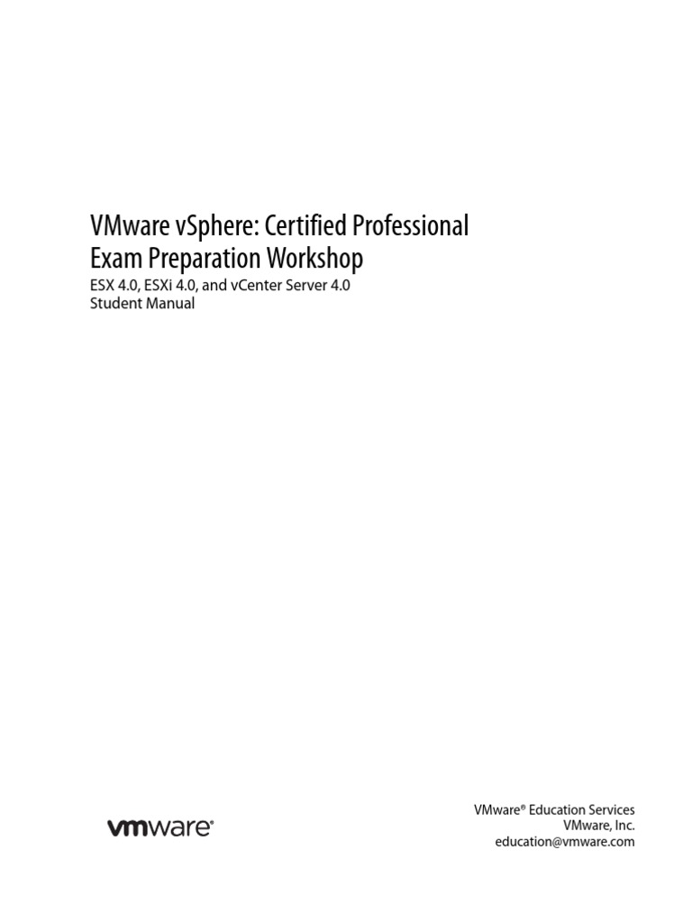 VS4VCP ExamPrepWorkshopGuide | PDF | V Mware | Central Processing Unit