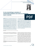 In-Vivo Microbiologic Evaluation of Polytetrafluoroethylene and Cotton As Endodontic Spacer Materials