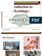 Introduction To Physiology:: December 7, 2021 Berrak YEGEN