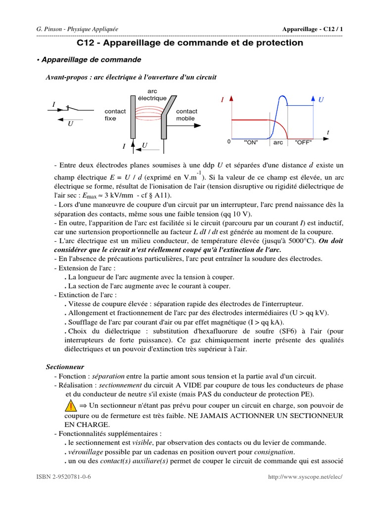 Appareillage Électrique : Commande et Protection | PDF