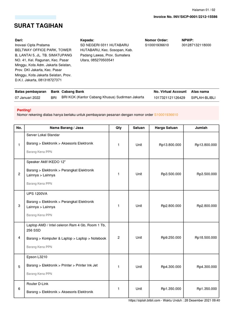 Invoice S10001936610 | PDF