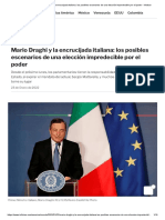 Mario Draghi y La Encrucijada Italiana - Los Posibles Escenarios de Una Elección Impredecible Por El Poder - Infobae