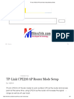 TP-Link CPE210 AP Router Mode Setup: by Admin