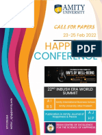 Call for Papers: 22nd INBUSH ERA WORLD SUMMIT Happiness & Peace Conference