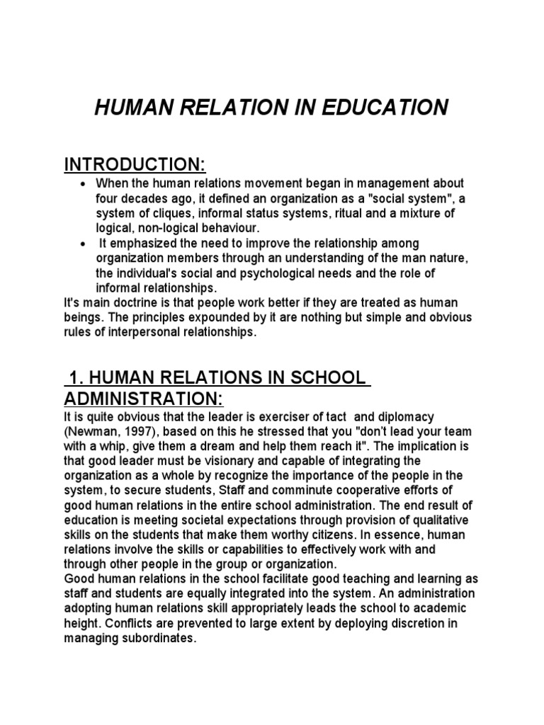 Human Relation in Education | PDF | Motivational | Motivation