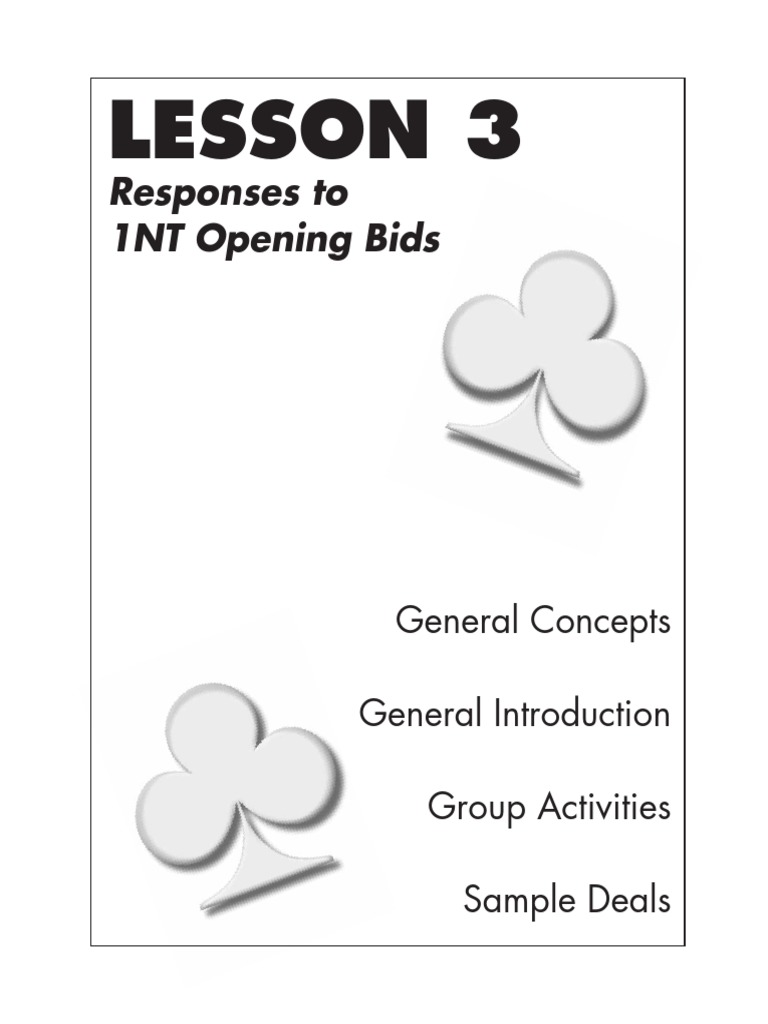 1NT Opening Bid Responses Guide | PDF | Gaming Devices | Games Of Chance
