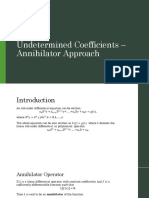 Undetermined Coefficients - Annihilator Approach Guide