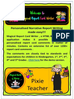 Pixie Teacher: Personalised Narrative Report Writing Made Easy!!!