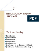 Introduction To Java Language