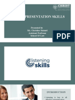 Unit 1: Presentation Skills: Presented by Ms. Christine Samuel Assistant Professor School of Law