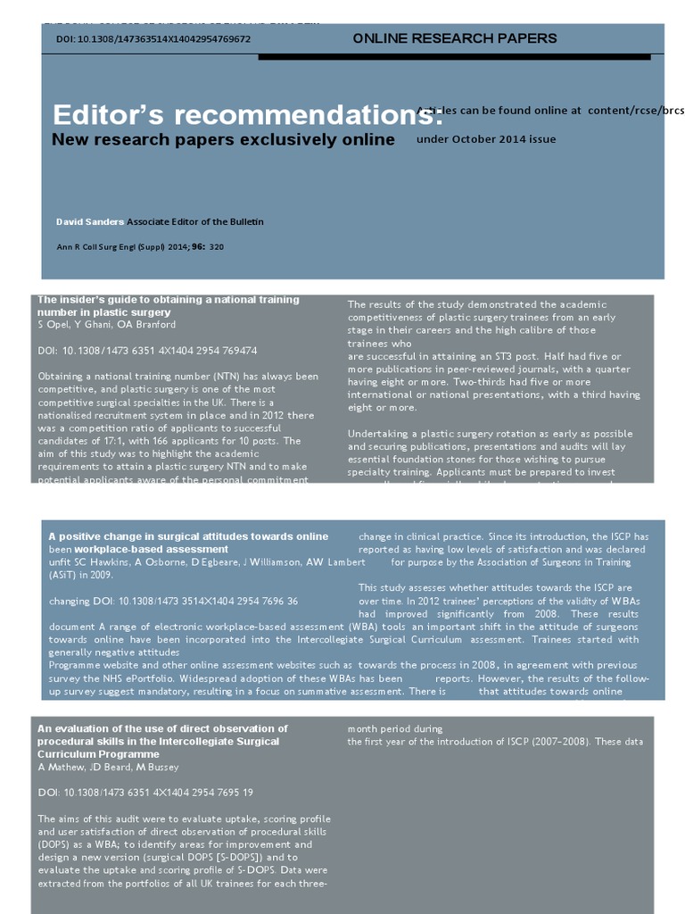 Editor's Recommendations:: New Research Papers Exclusively Online | PDF ...