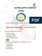 Lahore Electric Supply Company (Lesco) : Part 1: General Knowlede + Islamic Studies+It MCQ'S