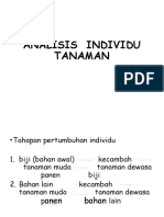 Analisis Individu Tanaman (Viii, Ix & X)