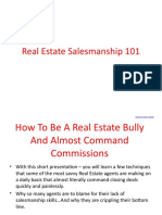 Real Estate Salesmanship 101