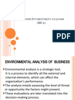 B E (BEA) : Usiness Nvironment Analysis