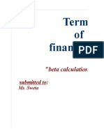 Term Paper of Financial Management: "Beta Calculation of Reliance Capital LTD