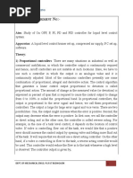 Study of ON OFF P PI PD PID Controller