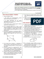 Balotario para El Examen de Geometría: Tema: Ángulos Diedros Y Triedros