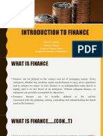 Introduction To Finance: Ratan Ghosh