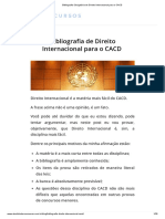Bibliografia Obrigatória de Direito Internacional para o CACD