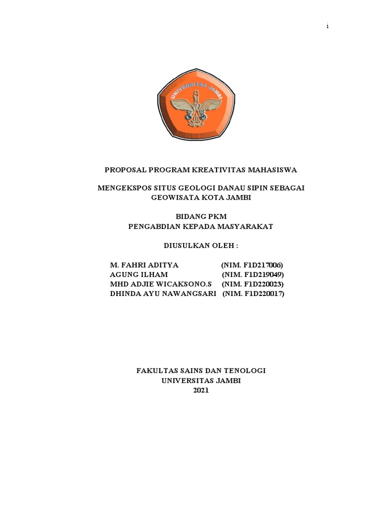 Format Proposal PKM PNBP UNJA 2021 | PDF | Sains & Matematika