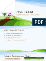 First Day of Class MATH 1332