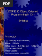 COP3330 Object Oriented Programming in C++ Syllabus