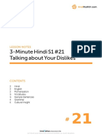 3-Minute Hindi S1 #21 Talking About Your Dislikes: Lesson Notes