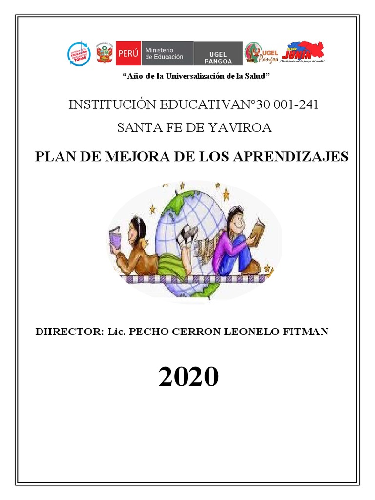 Plan de Mejora de Aprendizajes 2020 | PDF | Plan de estudios | Evaluación