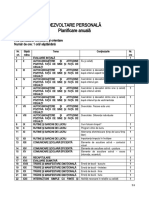 Dezvoltare Personală Planificare Anuală: Aria Curriculară: Consiliere Şi Orientare Număr de Ore: 1 Oră/ Săptămână