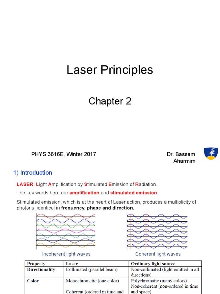 Understanding Laser Principles and Mechanisms | PDF | Laser | Emission ...