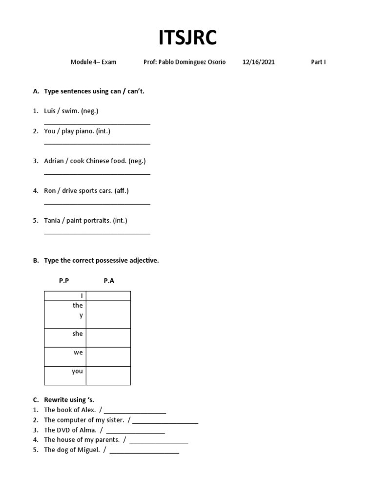 Module 4 Exam: Language Skills | PDF | Foreign Language Studies