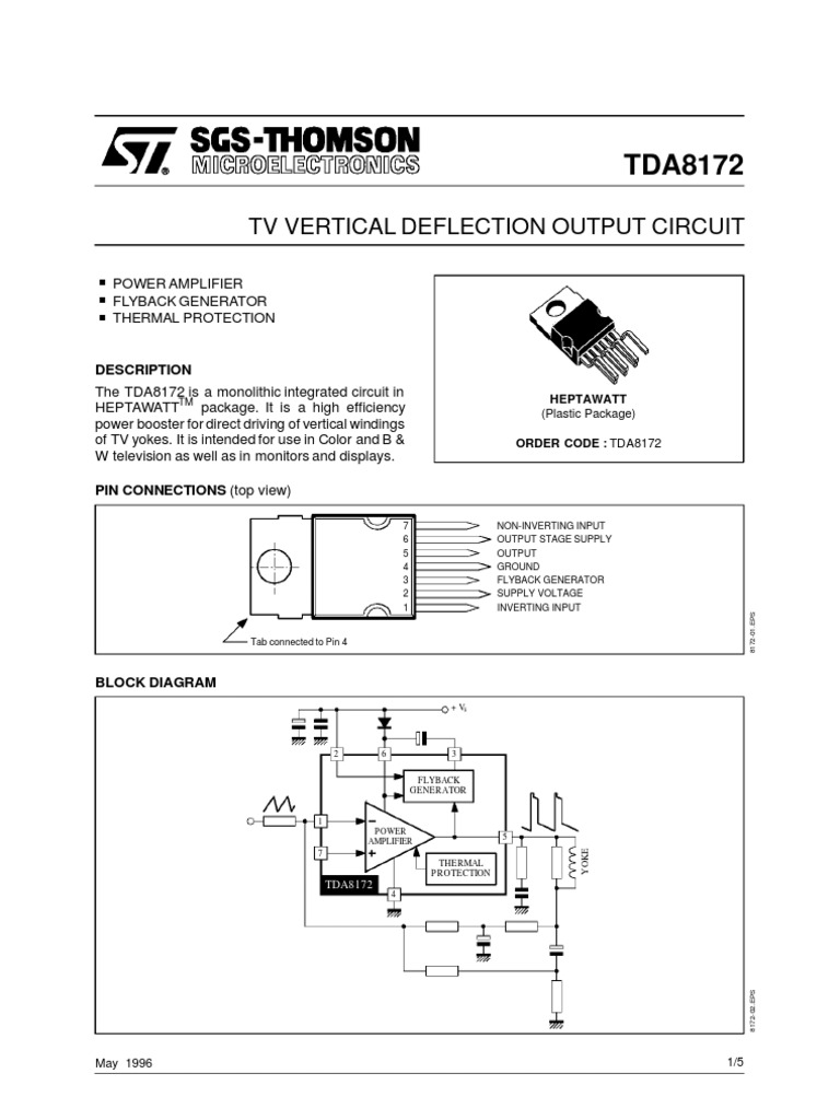 Tda8172 Amplifier Operational Amplifier