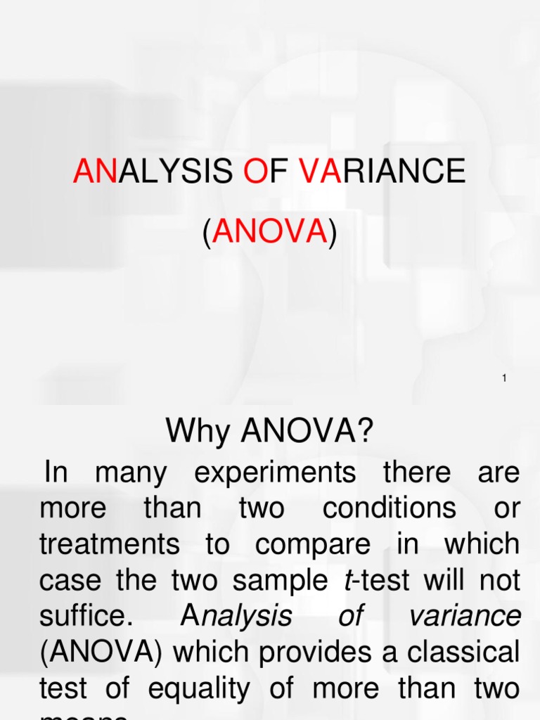 Analysis of Variance (ANOVA): A Comprehensive Guide to the Statistical ...