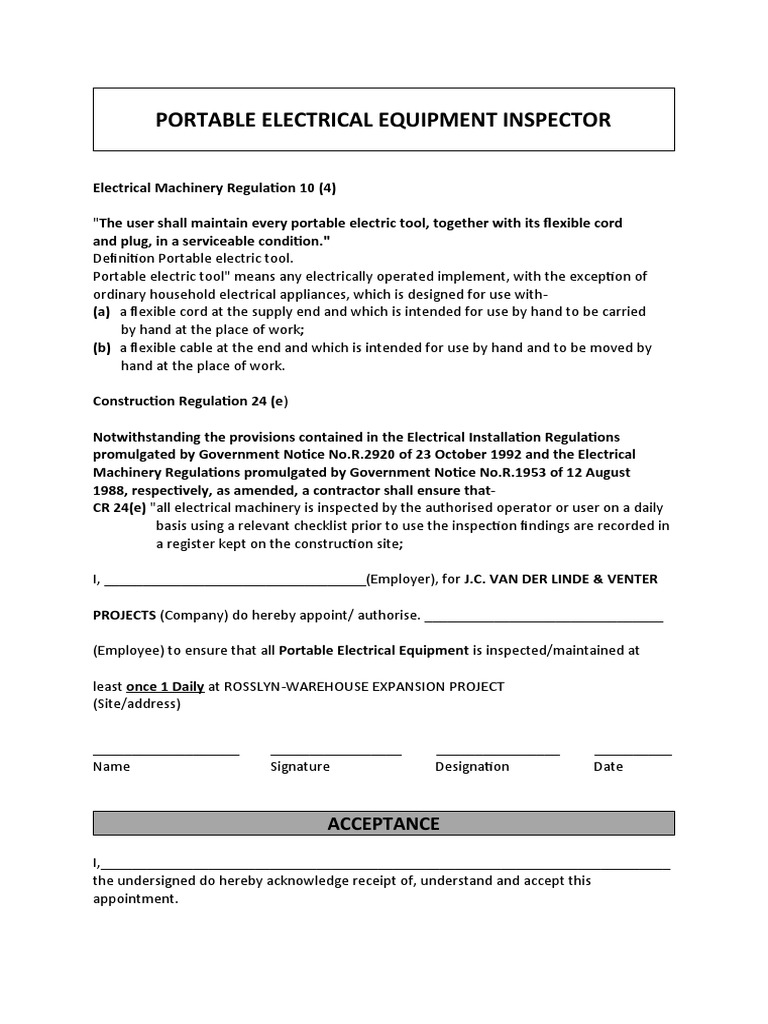 Portable Electrical Equipment Inspector PDF