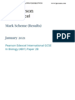 Mark Scheme (Results) January 2021: Pearson Edexcel International GCSE in Biology (4BI1) Paper 2B