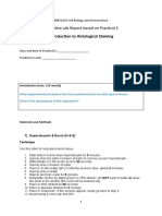 Formative Lab Report Based On Practical 2: Introduction To Histological Staining