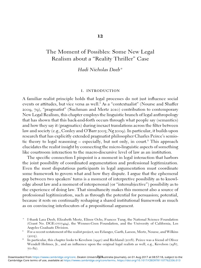 2016 - Deeb - Some New Legal Realism - Livro | PDF | Copyright ...