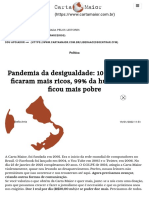 Pandemia da desigualdade 10 super ricos ficaram mais ricos, 99% da humanidade ficou mais pobre - Carta Maior