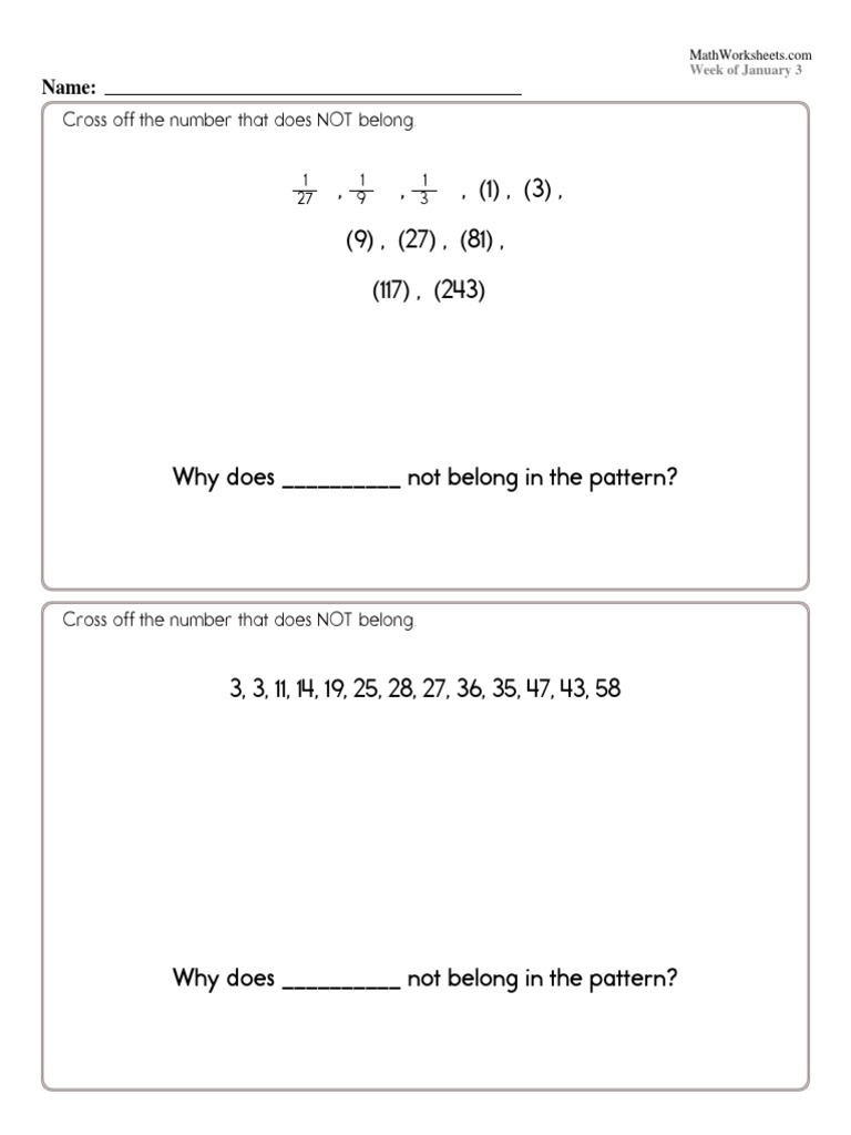 MathWorksheetsGrade5 1 3 | PDF