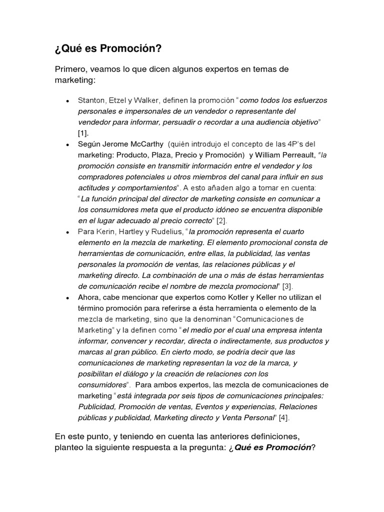 Definición y Objetivos de la Promoción | PDF | Marketing | Publicidad