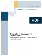 FICHA DE DIFICULTADES DE APRENDIZAJE DEL LENGUAJE ESCRITO PRIMARIA PRESENCIAL 2017-8 (Benito Marín)