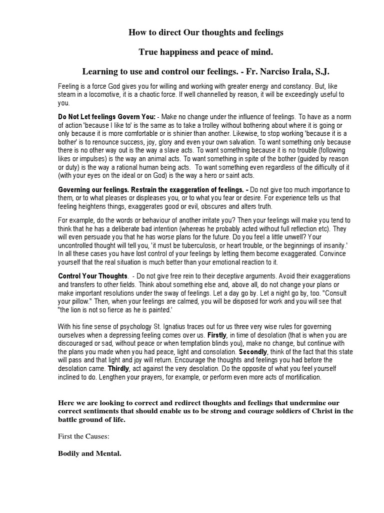 Mastering Emotions for Inner Peace | PDF | Feeling | Thought