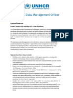 Operations Data Management Officer Profile: Various Locations Grade: Junior (P2) and Mid (P3) Level Positions