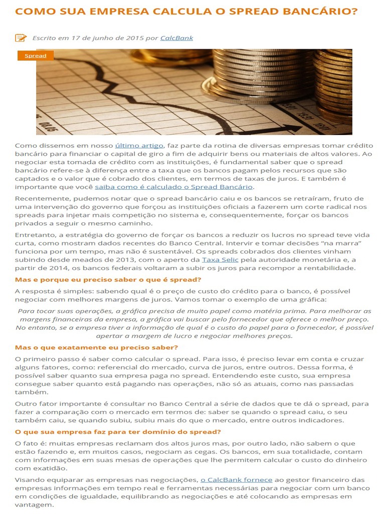 Artigo Como Sua Empresa Calcula O Spread PDF