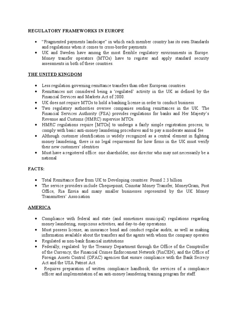 European Regulatory Frameworks for Payments | PDF | Money Laundering ...