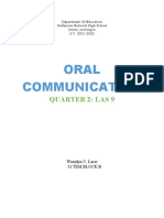 Oral Communication: Quarter 2: Las 9