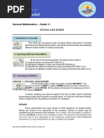 General Mathematics - Grade 11 Stocks and Bonds: I. Introductory Concept