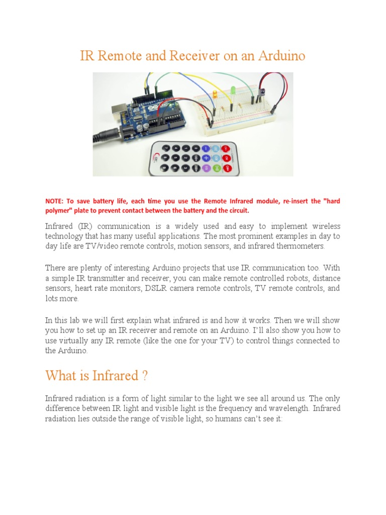 Arduino IR Remote Control Guide | PDF | Infrared | Modulation